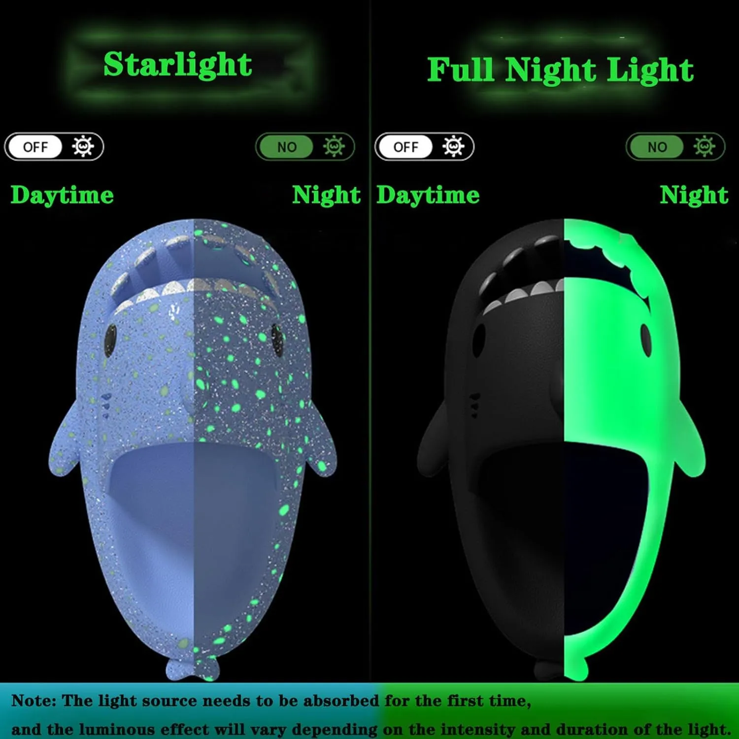 Jfxgjuv Sharklas Polares Sharky Chanclas Originales Angler Fish Slides Glow in The Dark Cloud Shark Slides Thick Sole Non Slip Open Toe Shark Slippers for Women Men
