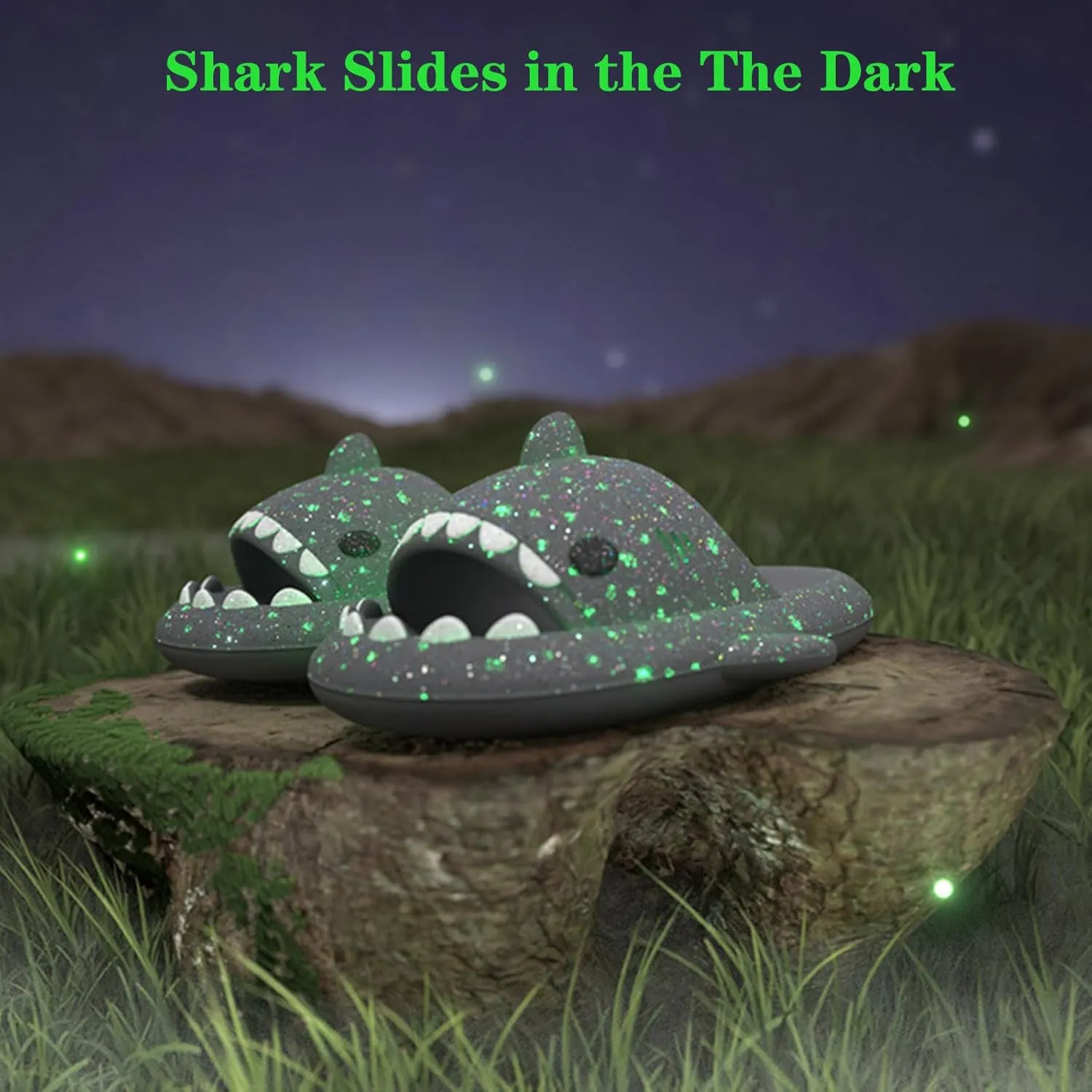 Jfxgjuv Sharklas Polares Sharky Chanclas Originales Angler Fish Slides Glow in The Dark Cloud Shark Slides Thick Sole Non Slip Open Toe Shark Slippers for Women Men