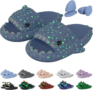 Jfxgjuv Sharklas Polares Sharky Chanclas Originales Angler Fish Slides Glow in The Dark Cloud Shark Slides Thick Sole Non Slip Open Toe Shark Slippers for Women Men