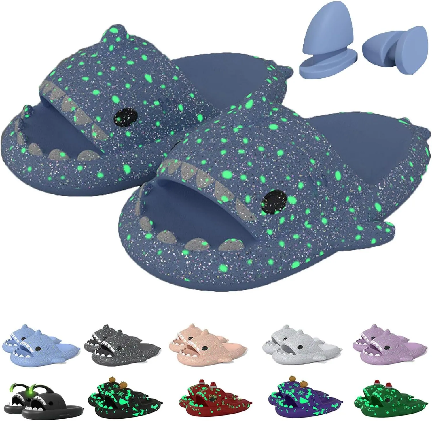 Jfxgjuv Sharklas Polares Sharky Chanclas Originales Angler Fish Slides Glow in The Dark Cloud Shark Slides Thick Sole Non Slip Open Toe Shark Slippers for Women Men