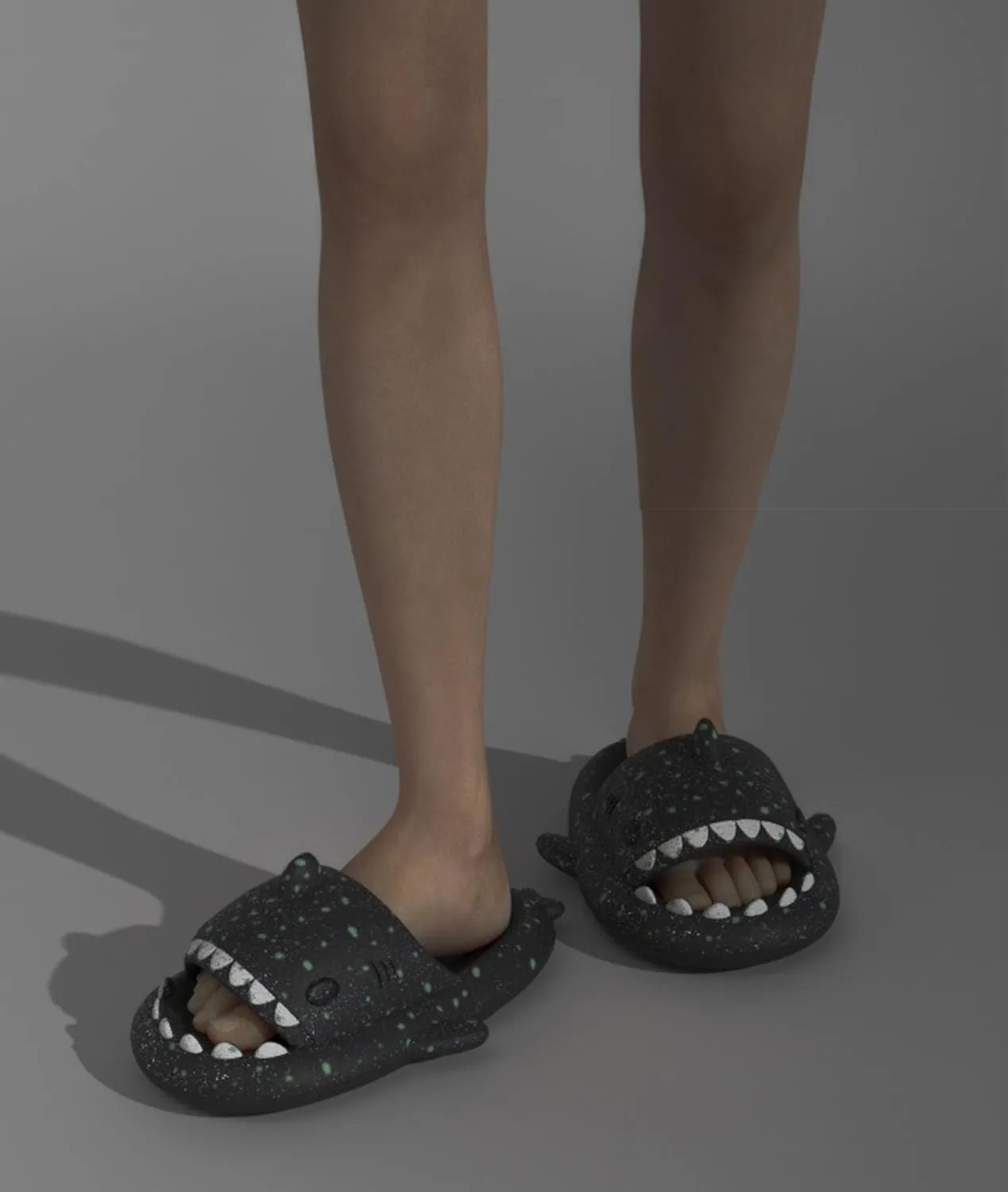 Jfxgjuv Sharklas Polares Sharky Chanclas Originales Angler Fish Slides Glow in The Dark Cloud Shark Slides Thick Sole Non Slip Open Toe Shark Slippers for Women Men