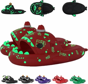 Jfxgjuv Luminous Shark Slippers Spooky Shark Slides Glow in The Dark Shark Cloud Slides Glow in The Dark 3D Cartoon Halloween Christmas Shark Slides for Women Men
