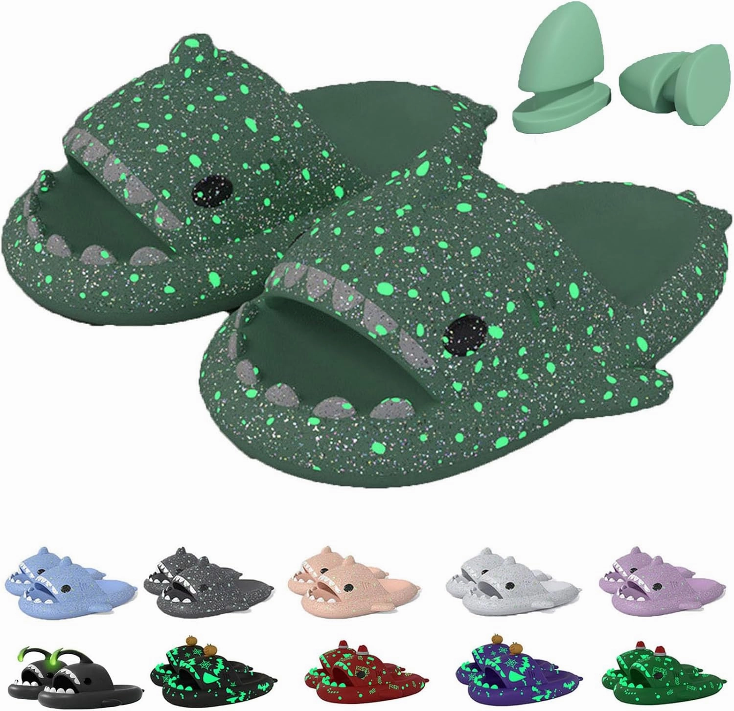 Jfxgjuv Sharklas Polares Sharky Chanclas Originales Angler Fish Slides Glow in The Dark Cloud Shark Slides Thick Sole Non Slip Open Toe Shark Slippers for Women Men