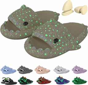 Jfxgjuv Sharklas Polares Sharky Chanclas Originales Angler Fish Slides Glow in The Dark Cloud Shark Slides Thick Sole Non Slip Open Toe Shark Slippers for Women Men