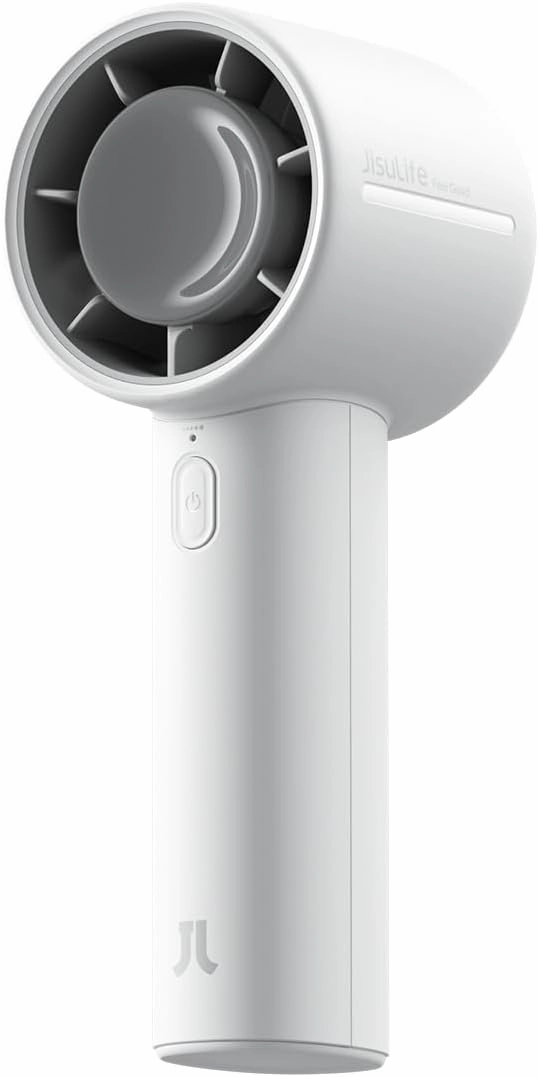 JISULIFE Portable Handheld Fan, 4000mAh Rechargeable Mini,Up to 22 Hours Cooling,5 Speed Strong Wind, USB Personal Fan for Travel Outdoor Camping Beach Makeup（Gray）