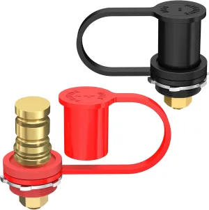 Joinfworld Remote Battery Terminals 3/8" Stud Battery Jump Post with Cover 250A Battery Charging Post Kit Marine Battery Charger Jumper Post for Auto Truck Can-am