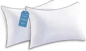 JOLLYVOGUE Bed Pillows Standard Size Set of 2, Cooling and Supportive Full Pillow 2 Pack for Side and Back Sleepers, Down Alternative Hotel Collection Sleeping Pillows, 26x20 Inches