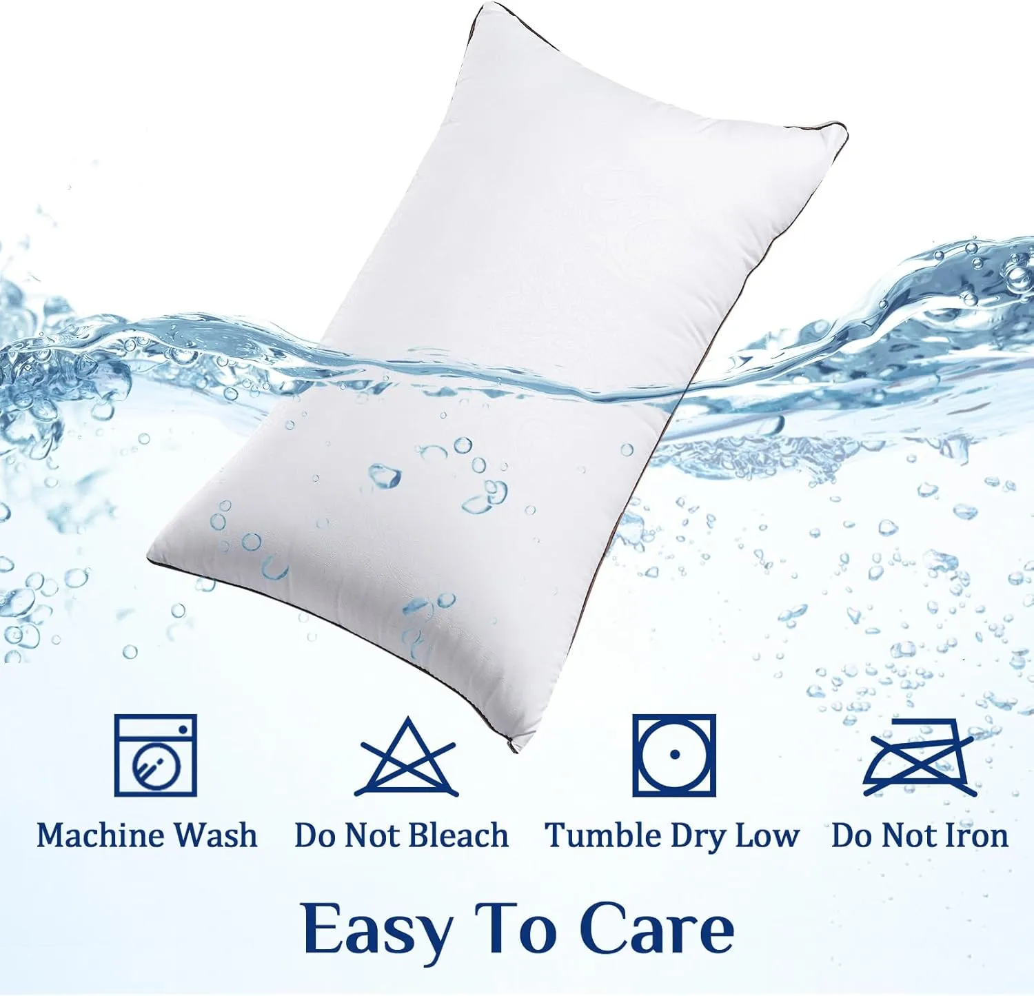JOLLYVOGUE Pillows Queen Size Set of 4 for Sleeping, Soft and Supportive Bed Pillow with Down Alternative Filling for Side and Back Sleepers, Hotel Collection, 30x20 Inches