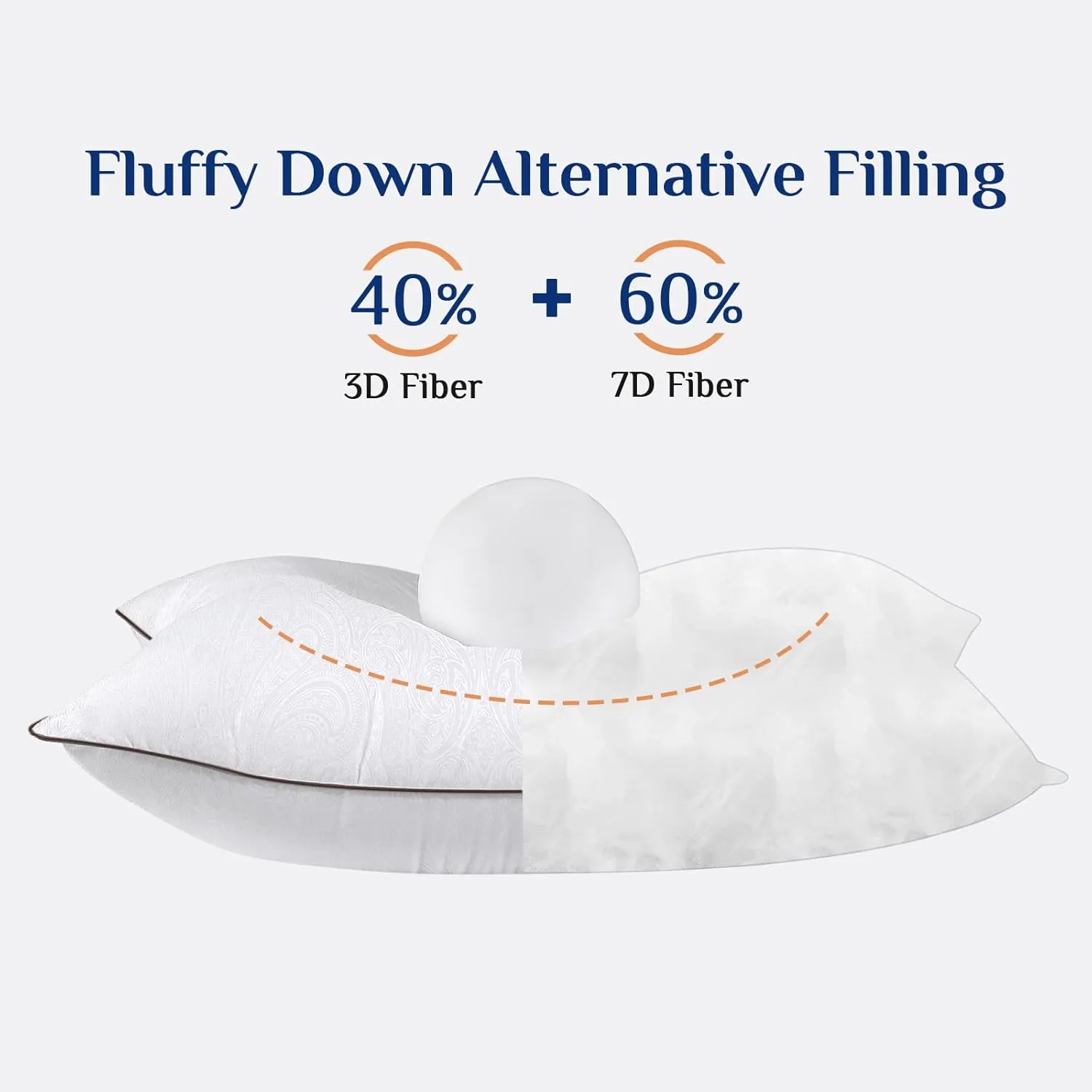JOLLYVOGUE Pillows Queen Size Set of 4 for Sleeping, Soft and Supportive Bed Pillow with Down Alternative Filling for Side and Back Sleepers, Hotel Collection, 30x20 Inches