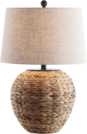 JONATHAN Y JYL6501A Alaro 24.5" Banana Leaf Basket LED Table Lamp Coastal Cottage Industrial Bedside Desk Nightstand for Bedroom Living Room Office College Bookcase LED Bulb Included, Natural