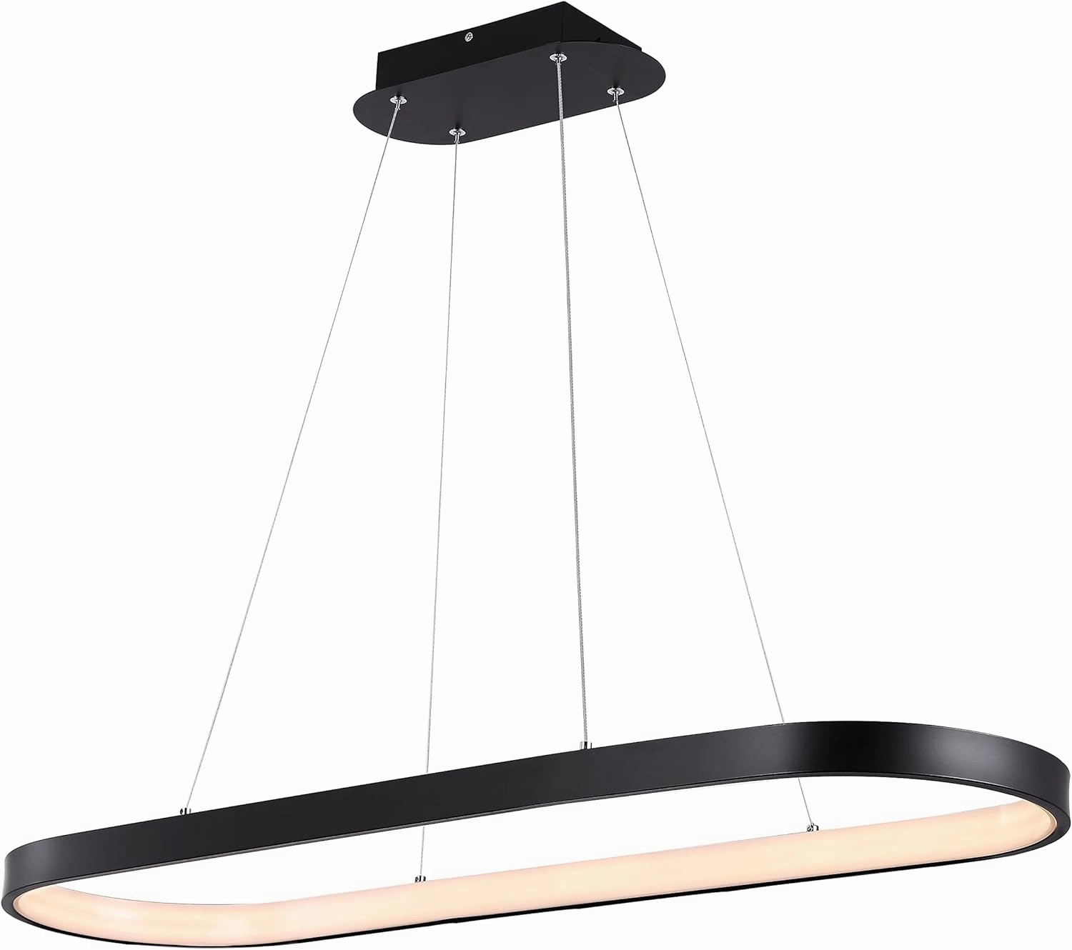 JONATHAN Y JYL7120A Nolan 38.75" Modern Bohemian Iron Linear Integrated LED Pendant Coastal Contemporary Adjustable Dining Room Living Room Kitchen Island Foyer Bedroom Hallway, Black