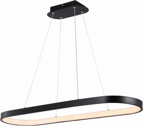 JONATHAN Y JYL7120A Nolan 38.75" Modern Bohemian Iron Linear Integrated LED Pendant Coastal Contemporary Adjustable Dining Room Living Room Kitchen Island Foyer Bedroom Hallway, Black