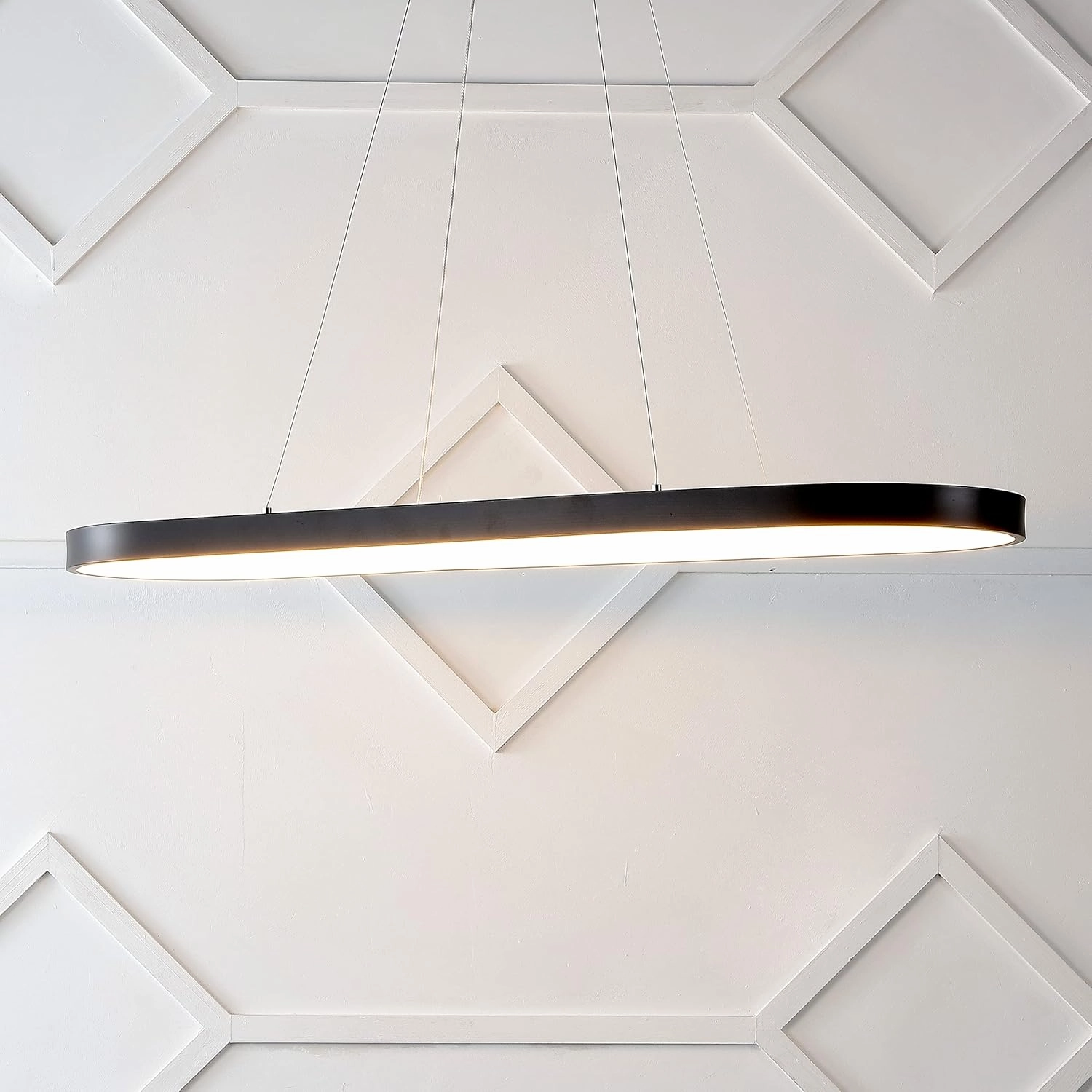 JONATHAN Y JYL7120A Nolan 38.75" Modern Bohemian Iron Linear Integrated LED Pendant Coastal Contemporary Adjustable Dining Room Living Room Kitchen Island Foyer Bedroom Hallway, Black