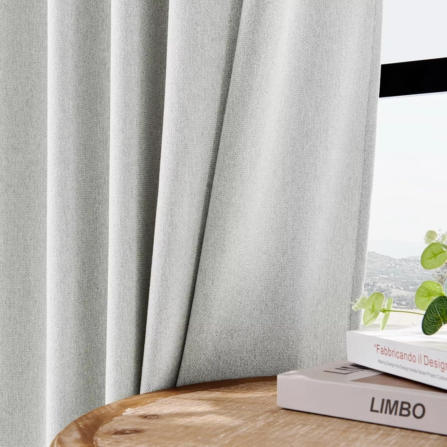 Joydeco Light Filtering Curtains 96 Inches Long for Bedroom Living Room, Faux Linen Curtains 96 Inch Length 2 Panels Set,Pinch Pleat Curtains for Bedroom Living Room(52x96 inch, Greyish White)