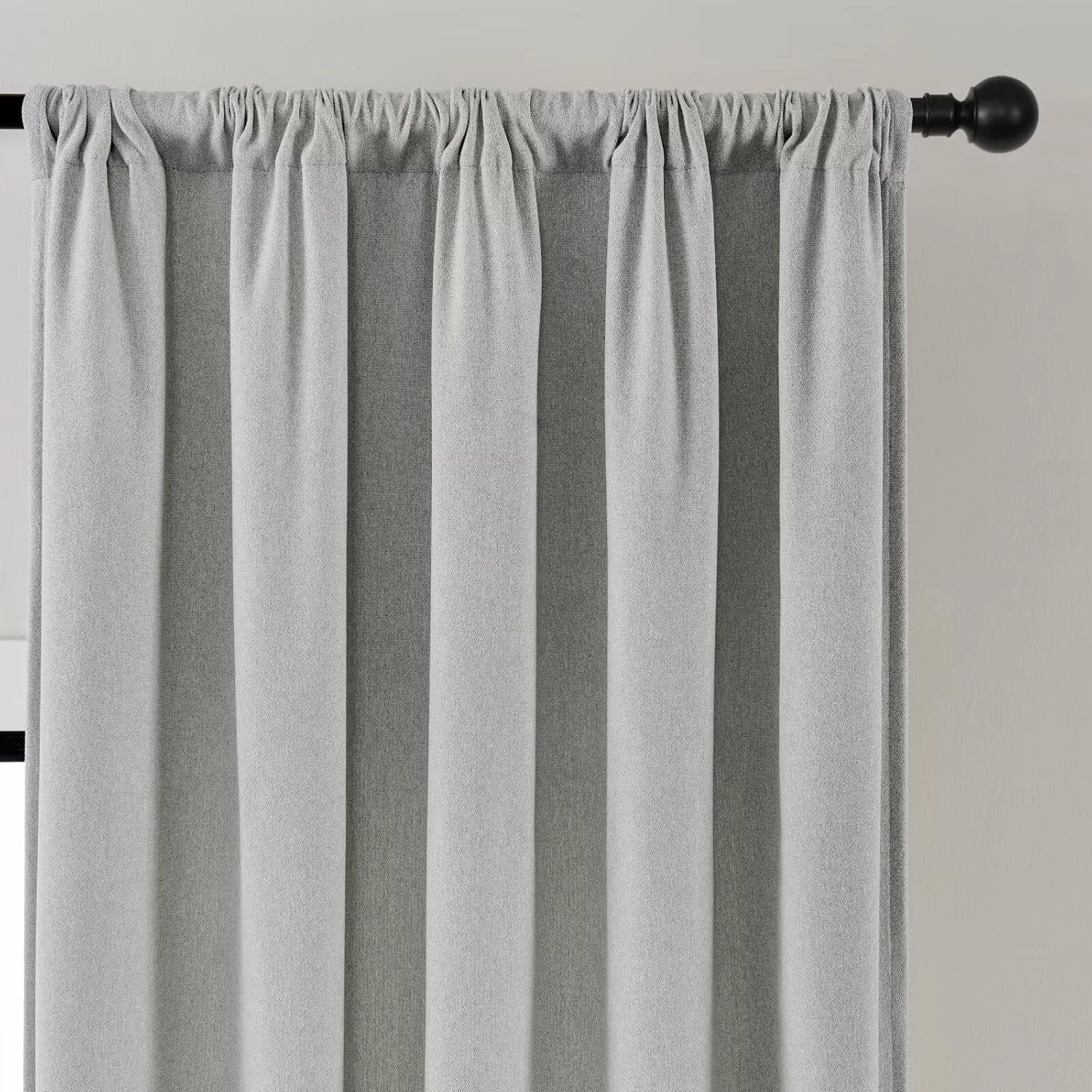 Joydeco Light Filtering Curtains 96 Inches Long for Bedroom Living Room, Faux Linen Curtains 96 Inch Length 2 Panels Set,Pinch Pleat Curtains for Bedroom Living Room(52x96 inch, Greyish White)