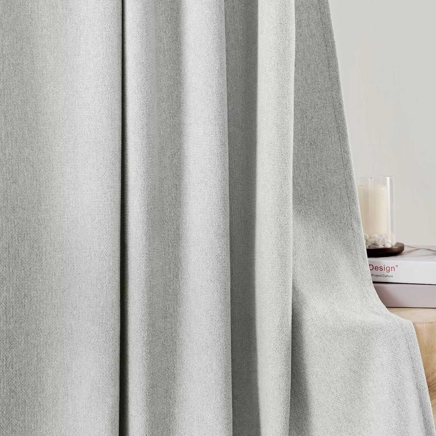 Joydeco Light Filtering Curtains 96 Inches Long for Bedroom Living Room, Faux Linen Curtains 96 Inch Length 2 Panels Set,Pinch Pleat Curtains for Bedroom Living Room(52x96 inch, Greyish White)