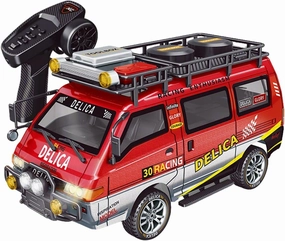 JXC5813A 1/24 Remote Control Van, 2.4G 2WD Full-Proportional Synchronous RC Car with Light, Mini RC Van Electric Remote Control Car Toy Vehicle Model Gift for Adults -RTR