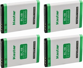 Kastar BL-5B Battery 4-Pack Replacement for Tecboss Mini Wireless Keyboard, YAGALA Mini Keyboard, Minox DCC 5.0, DCC 5.1, Rollei 10050, Rollei 10051, Rollei 10052, Rollei 10053, Rollei Sportsline 60