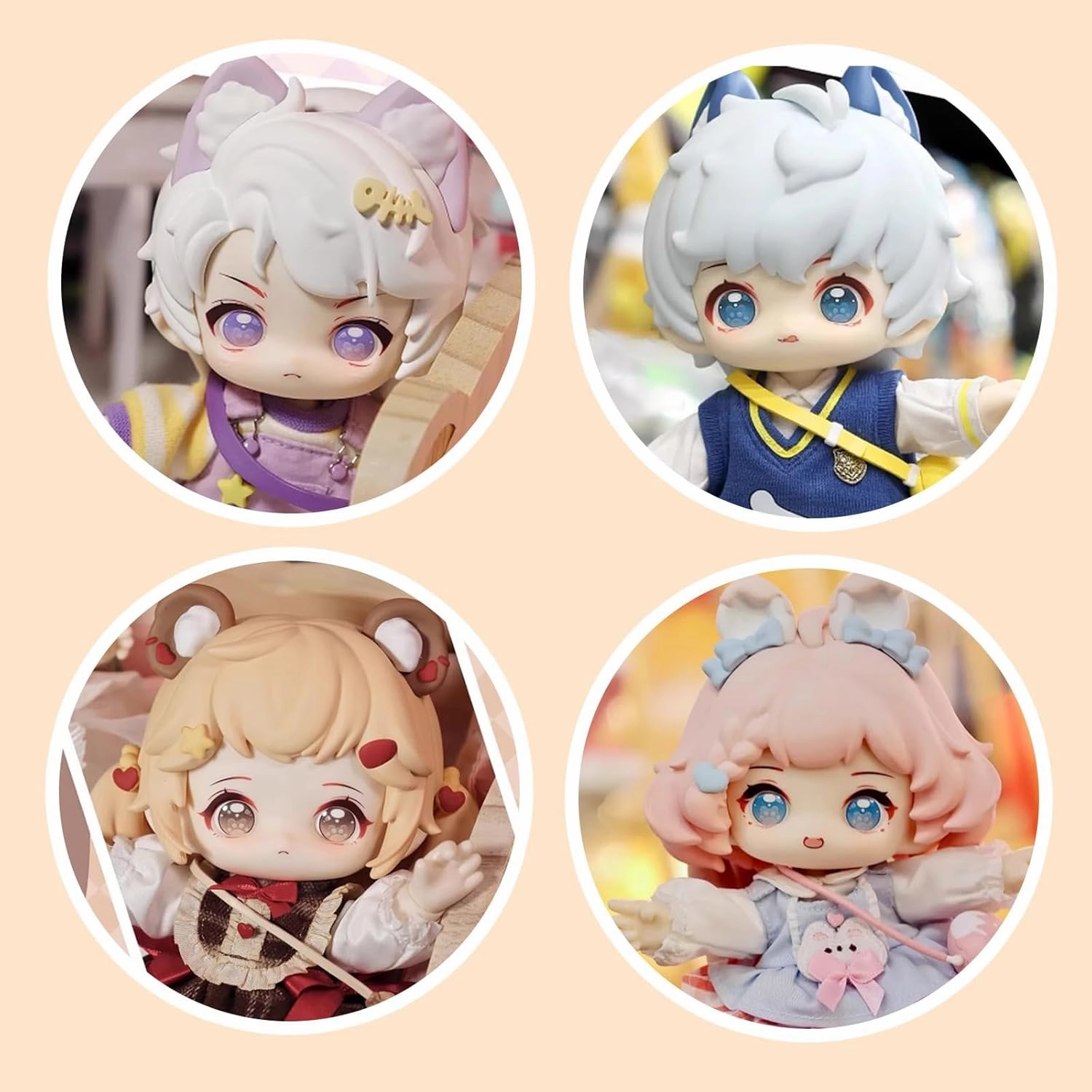 Kawaii BJD Dolls Blind Box, HANI Afternoon Tea Series Ball Jointed Doll Collectable for Girls Birthday Party Gift Toys