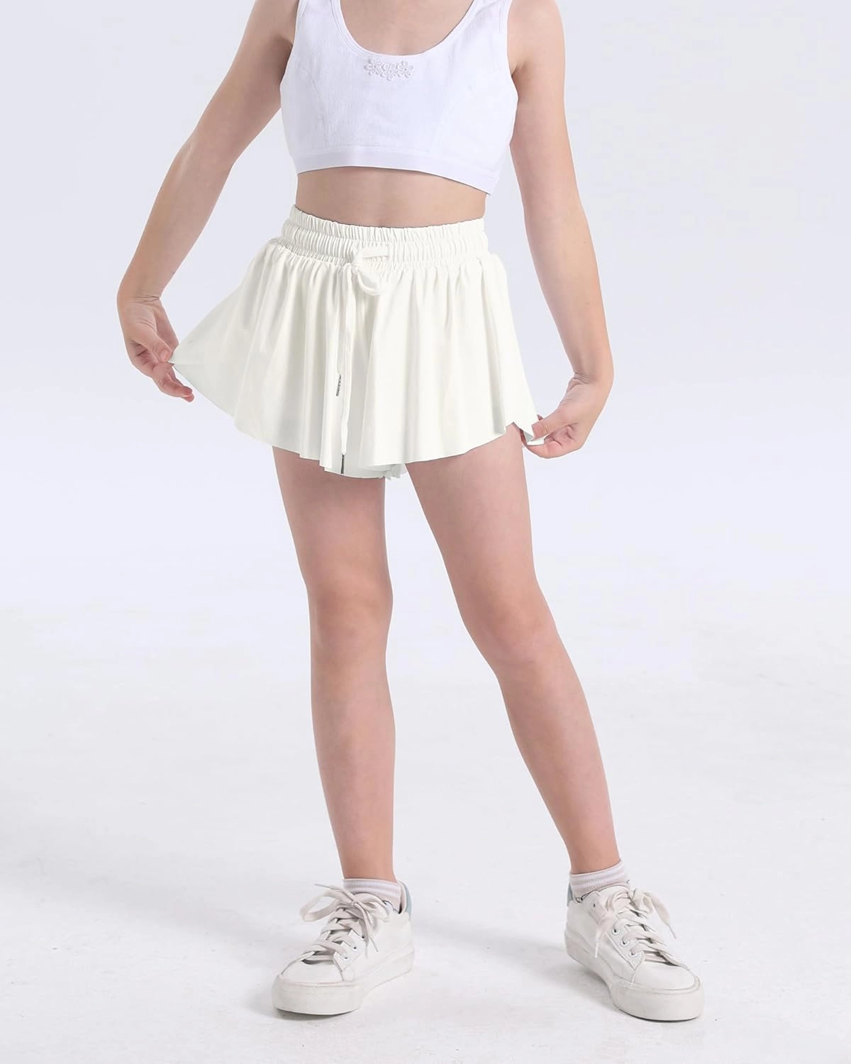KEREDA Girls Flowy Shorts,Butterfly Shorts for Teen Girls with Spandex Liner 2-in-1 for Running,Gym,Athletic,Workout1/2/3Pack