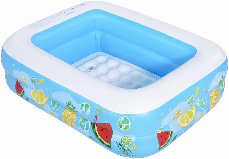 Kiddie Pool, 47"×35"×13" Inflatable Pool with Inflatable Soft Floor, Cool Summer Swimming Pool for Kids and Family, Blow Up Pool for Backyard, Garden, Indoor, or Outdoor