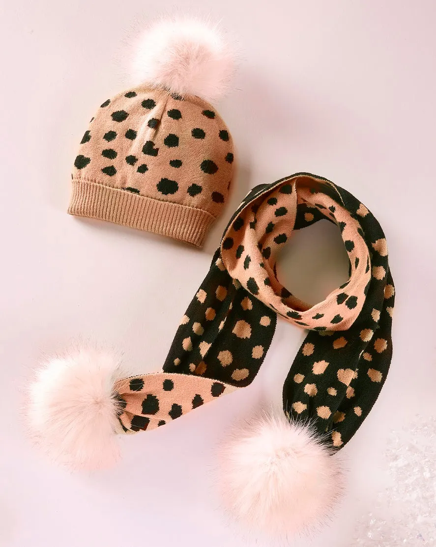 Kids Leopard Pom-Pom Winter Set