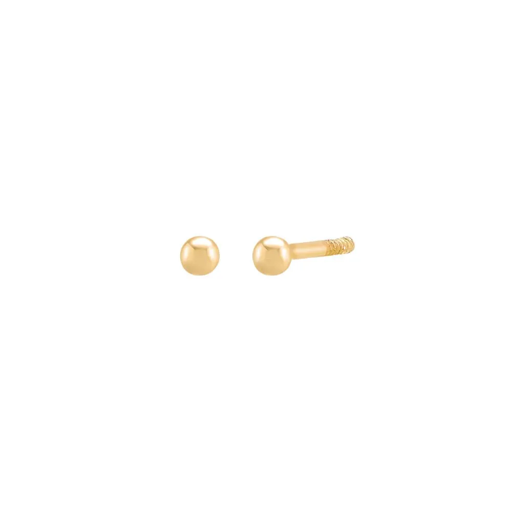 Kids Tiny Ball Stud Earring 14K