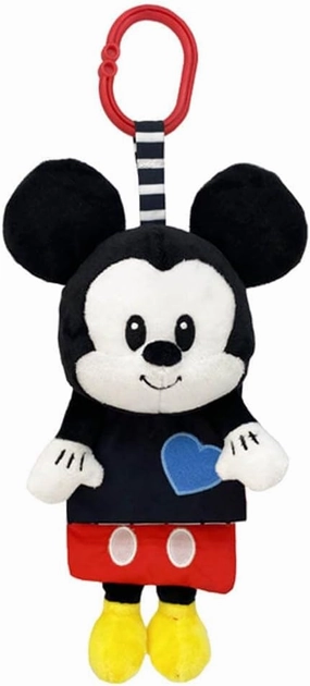 KIDS PREFERRED Disney Baby Mickey Roll Out Soft Book, Black and White High Contrast Crinkle Plush, Boys and Girls Ages 0 , Stroller On The Go (81257)
