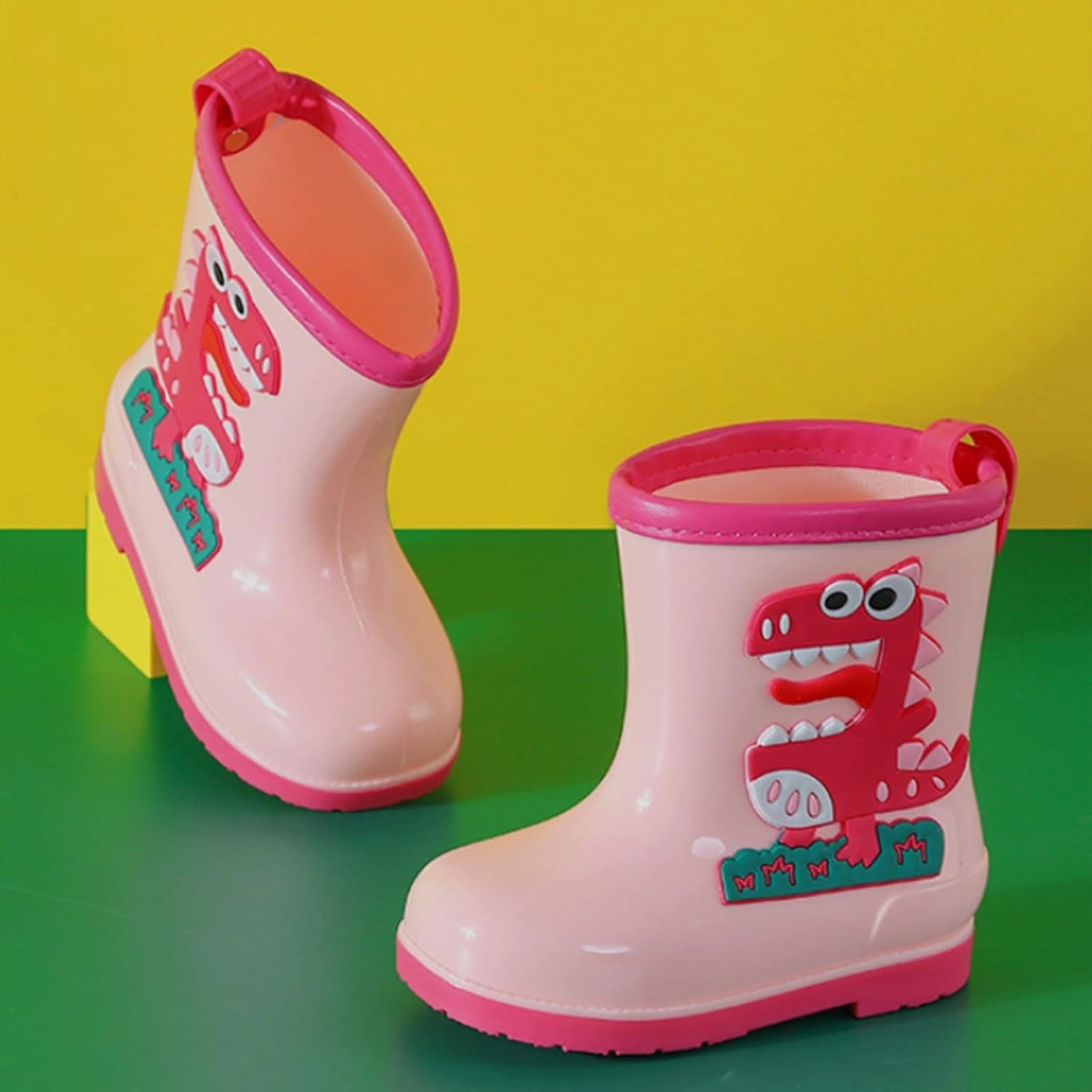 Kids Rain Boots Toddler Cute Animal Dinosaur Printed Waterproo𝐟 Rubber Non-Slip Rainboots Shoes Rainboots Toddler