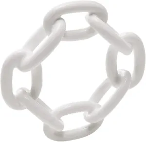 Kim Seybert Women's Enamel Chain Link Napkin Ring Set of 4