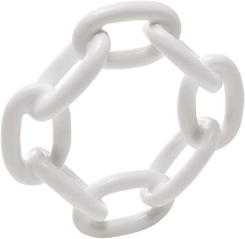 Kim Seybert Women's Enamel Chain Link Napkin Ring Set of 4