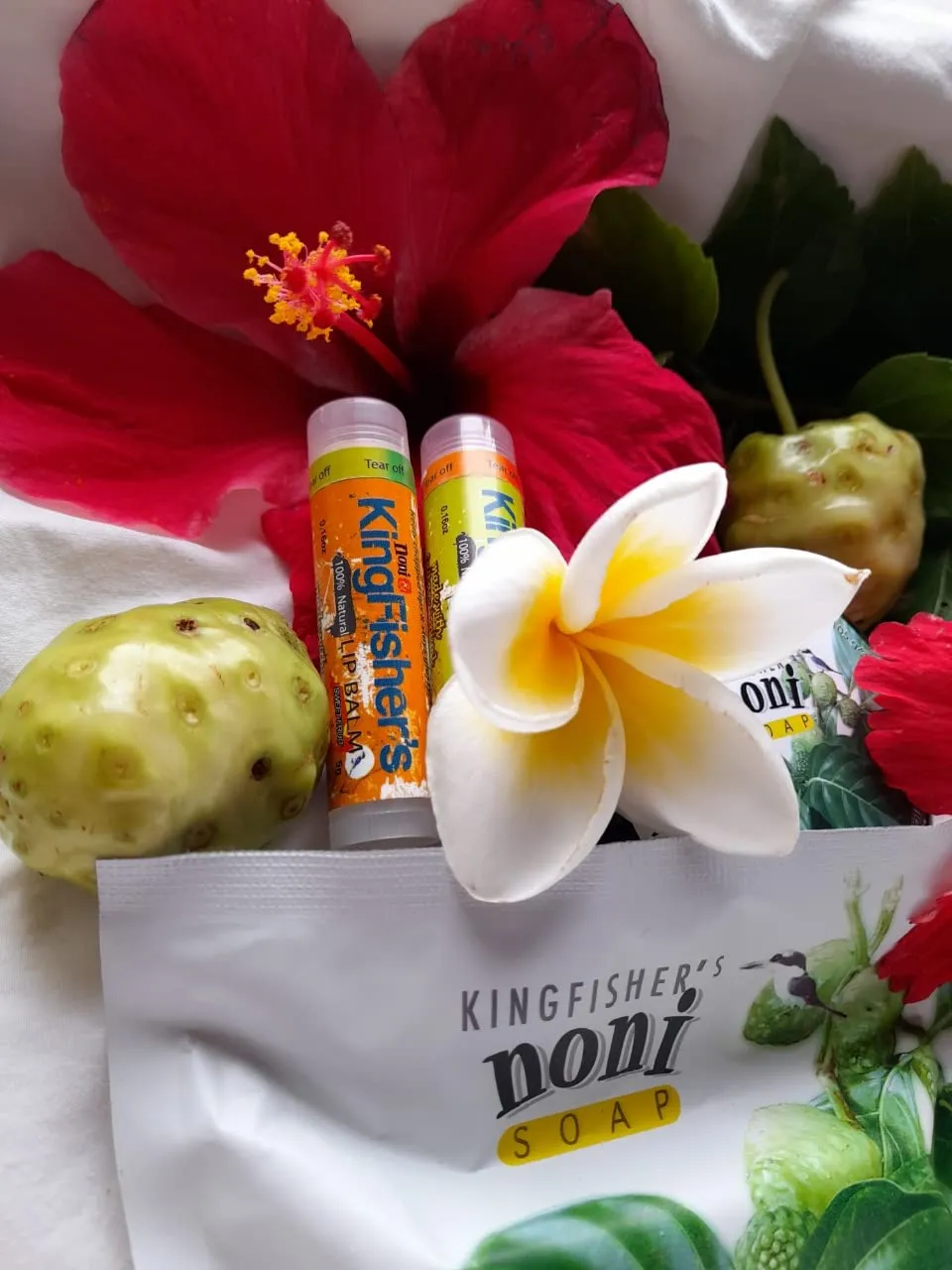 Kingfisher's Noni Lip Balm Duo: 100% Natural Moisture, Sweet Orange & Mint, Long-lasting Hydration, Travel-friendly, Value Pack