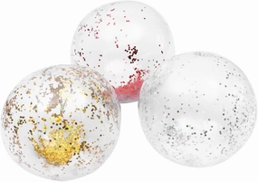 Kisangel 3pcs Inflatable Beach Ball Toys Sequin PVC Balls for Outdoor Fun Play Summer Parties and Beach Activities Rainbow and