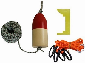 KUFA LP1 CM1 F11RW HA2 (10979) Sports Deluxe Crabbing Kits with Float, 5/16" Lead Core Rope, Heavy Duty Harness & Caliper Combo, Red/White, 5x11