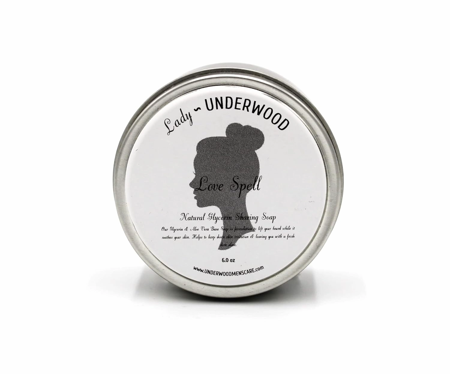 Lady Underwood Shaving Soap Set with Brush - Fast Lathering Natural Glycerin Shaving Cream Alternative for a Smooth Feel & Sweet Scent - For All Skin Types - Made with Aloe Vera - 6 oz (Love Spell Set)