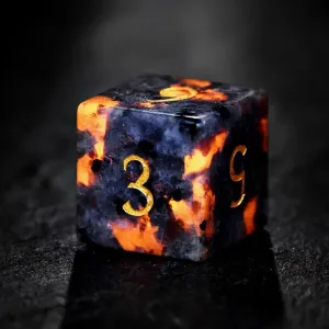 LANGWEI D6,DND Dice Set, Pretty Natural Flame Stone Polyhedral Dice, Role Playing Dice for TRPG Table Games Dungeons and Dragons Games,Creative Gifts
