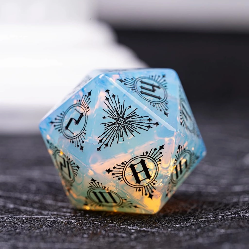 LANGWEI 7Pcs,Role Playing Dice Set, Pretty Ice Crack Opal DND Dice Set, Dungeons and Dragons Polyhedral Dice Set for Table Games, TRPG, Creative Gifts