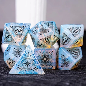 LANGWEI 7Pcs,Role Playing Dice Set, Pretty Ice Crack Opal DND Dice Set, Dungeons and Dragons Polyhedral Dice Set for Table Games, TRPG, Creative Gifts