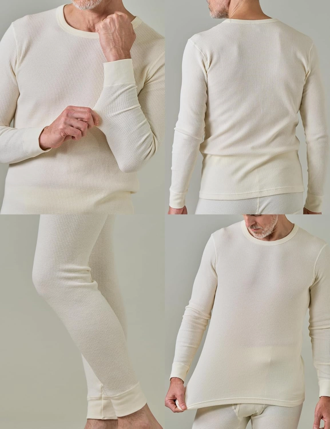 LAPASA Men's Cotton Waffle Thermal Underwear Set Midweight & Heavyweight Long Johns Base Layer Cold Weather M60/M137