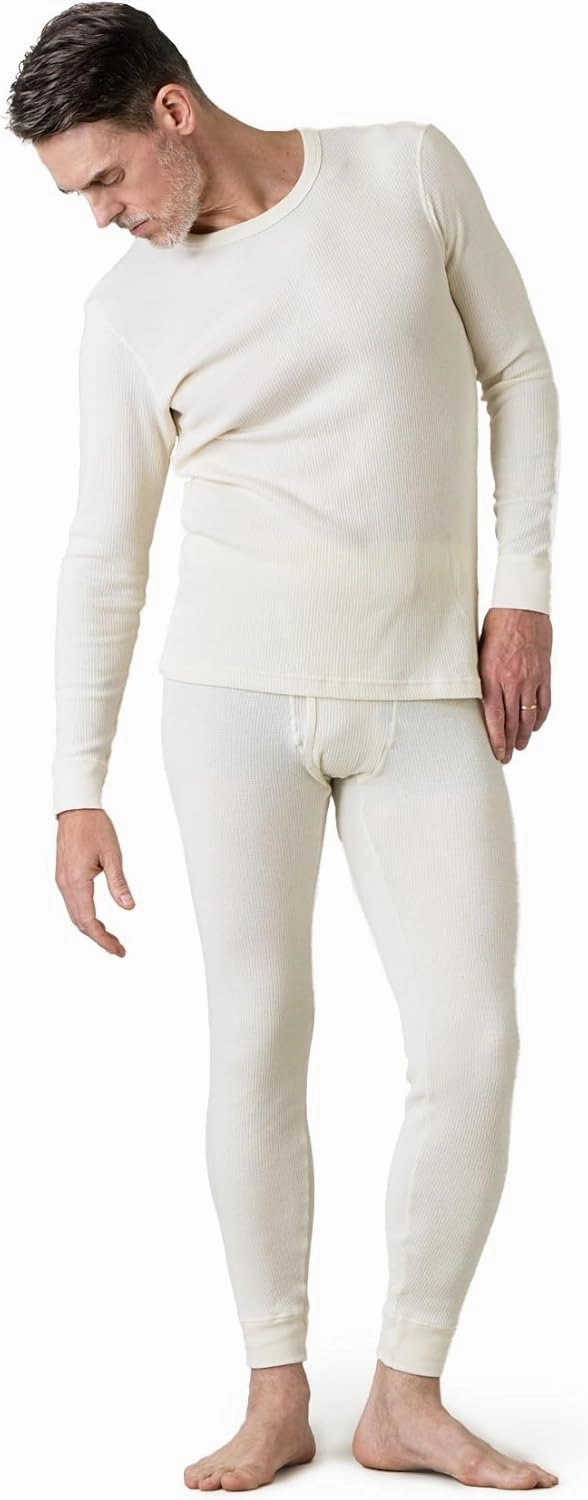 LAPASA Men's Cotton Waffle Thermal Underwear Set Midweight & Heavyweight Long Johns Base Layer Cold Weather M60/M137