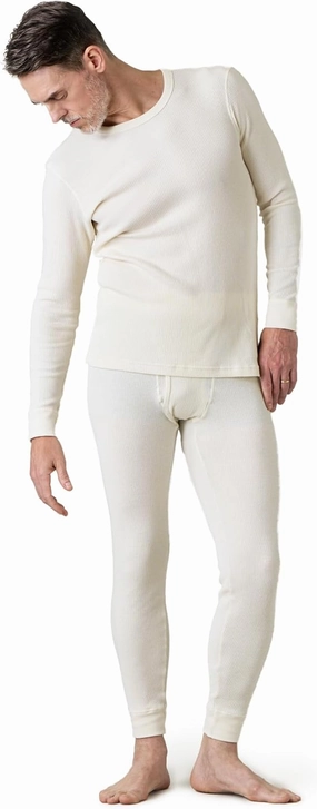 LAPASA Men's Cotton Waffle Thermal Underwear Set Midweight & Heavyweight Long Johns Base Layer Cold Weather M60/M137
