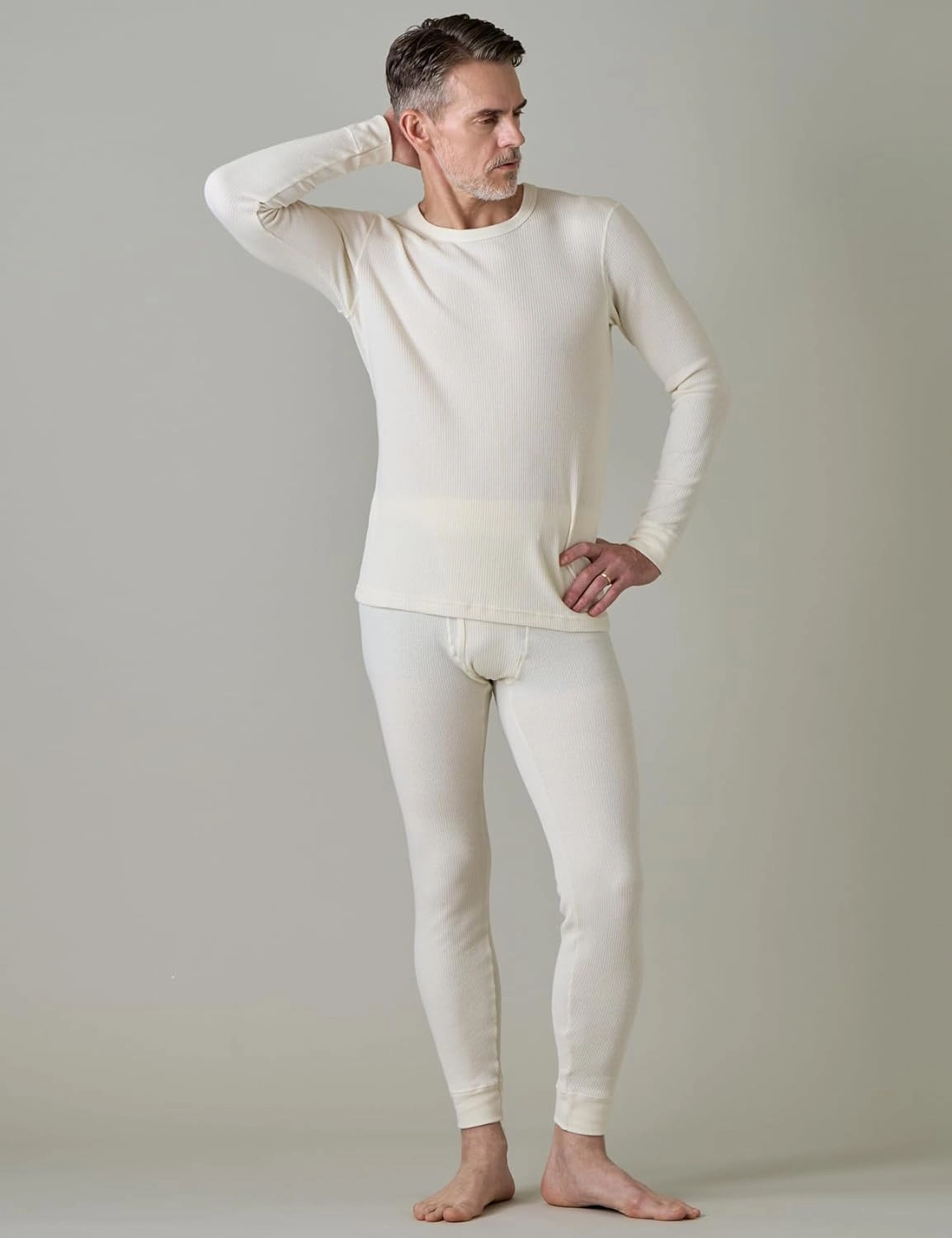 LAPASA Men's Cotton Waffle Thermal Underwear Set Midweight & Heavyweight Long Johns Base Layer Cold Weather M60/M137