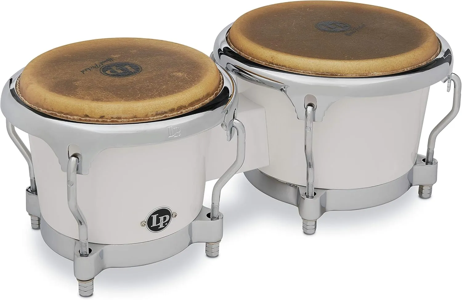 Latin Percussion Fiberglass Bongos Drum, White (LP200XF-WH)