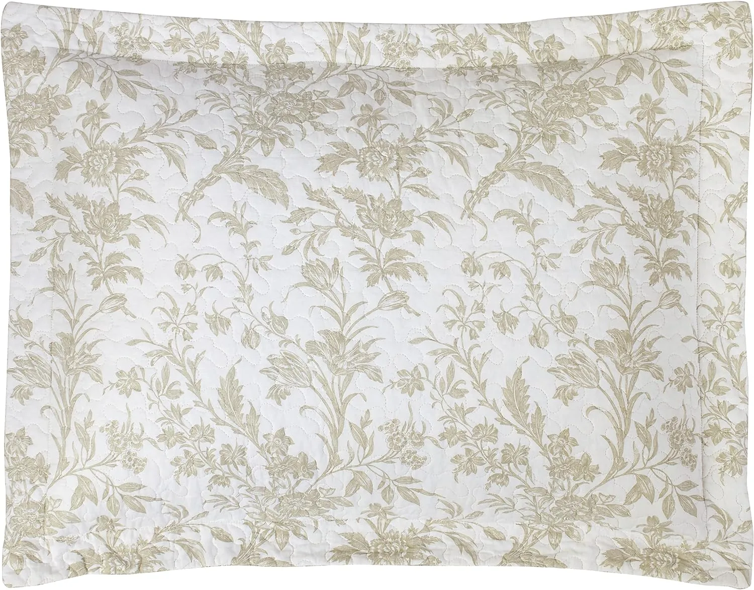 Laura Ashley Home - Queen Quilt Set, Cotton Reversible Bedding with Matching Shams, Home Decor for All Seasons (Amberley Biscuit, Queen)