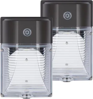 LED Wall Pack Light, 26W (150-250W Equivalent),with Photocell Dusk to Dawn,3000LM 5000k Daylight White,IP65 Outdoor Security Lights,ETL (2 Pack 26 Watt)