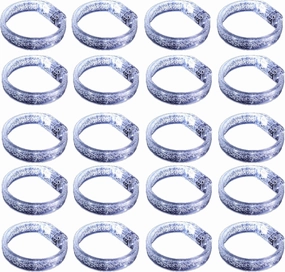 LED Light up Bracelets, White Glow Wristbands Party Favors Toys Supplies for Birthday, Halloween, Carnivals Parties, Clear Case 50 Pack