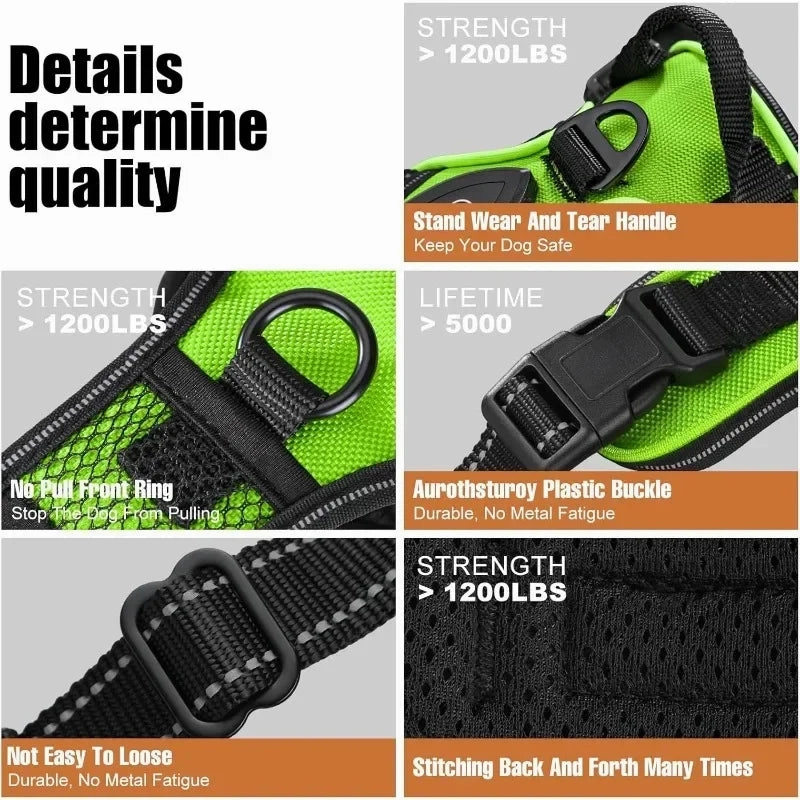 LED Light Up Dog Harness No Pull Adjustable Rechargeable Pet Vest