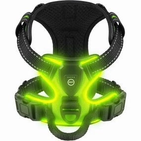 LED Light Up Dog Harness No Pull Adjustable Rechargeable Pet Vest