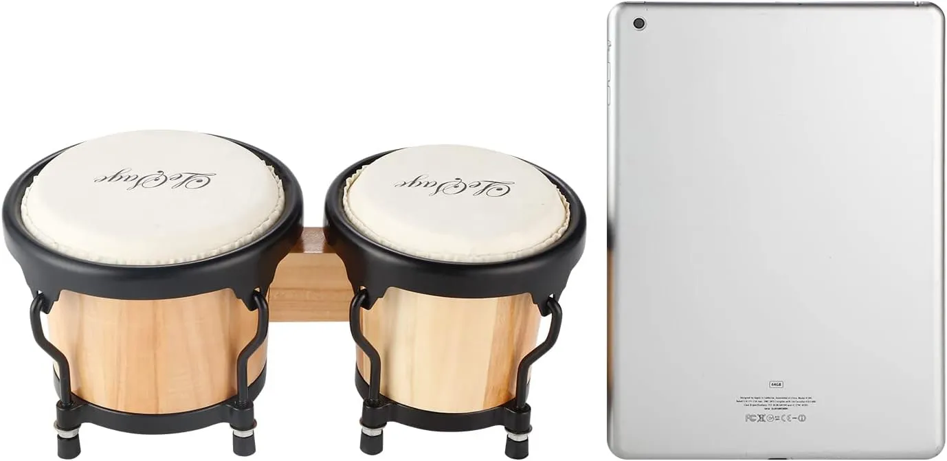 LeSage Bongos Drum for Adults Kids Beginner Bongos Starter 4 in and 5 in Natural Wood Professional Musical Instruments Bongos Drums Set Real Skin Drum Head Child Bongos