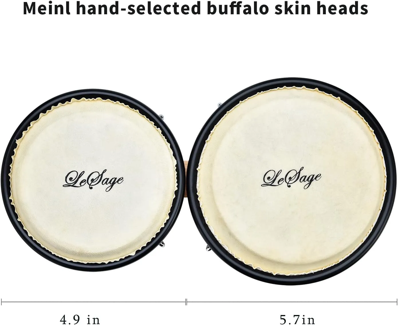 LeSage Bongos Drum for Adults Kids Beginner Bongos Starter 4 in and 5 in Natural Wood Professional Musical Instruments Bongos Drums Set Real Skin Drum Head Child Bongos